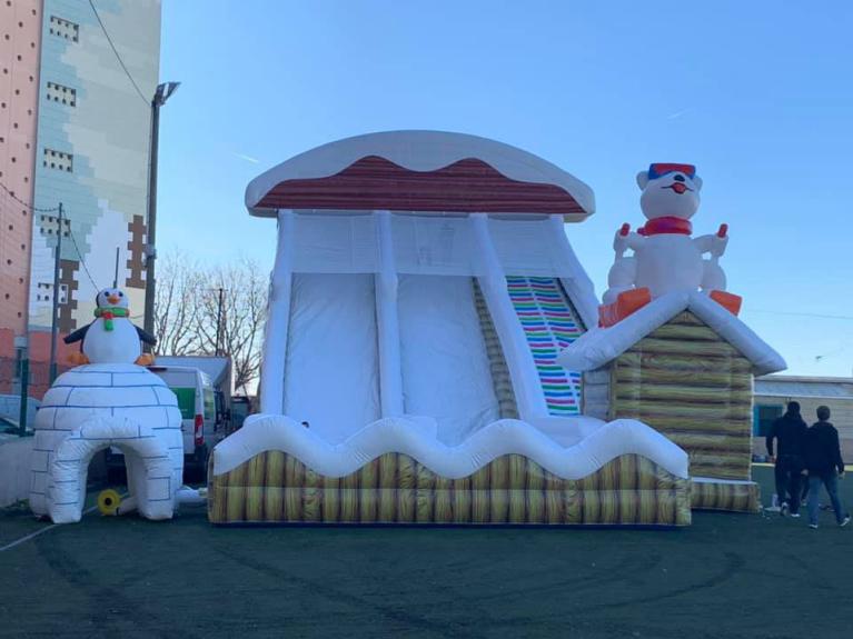 Piste de luges gonflable géante